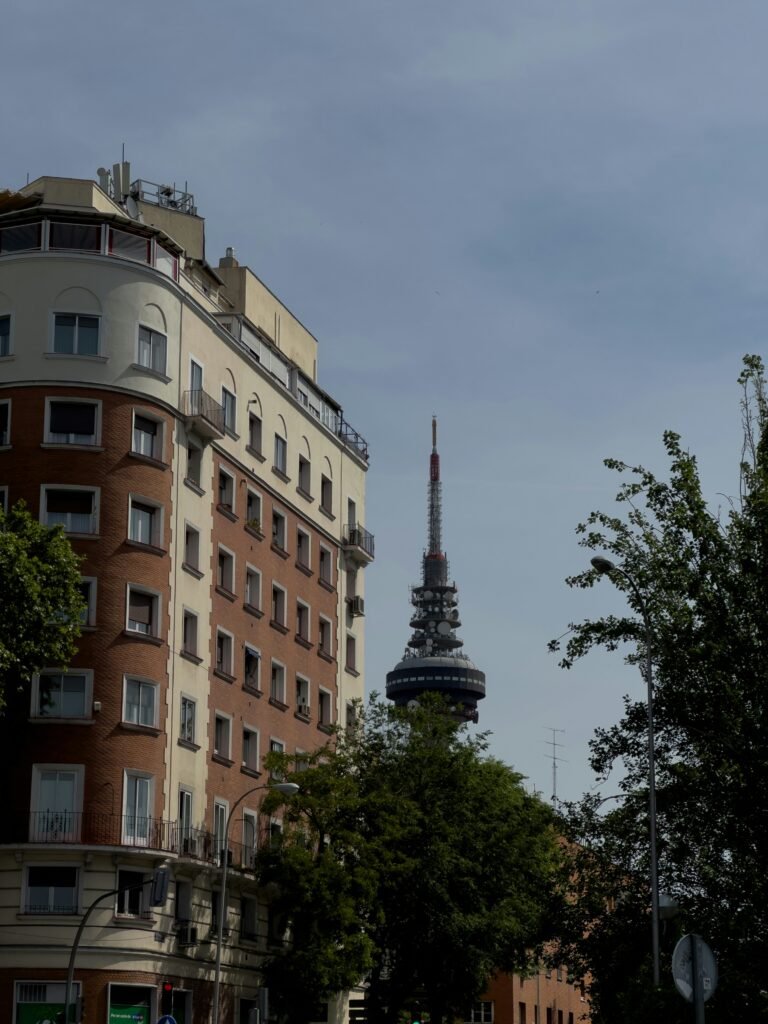 a view of the eiffel tower in the distance